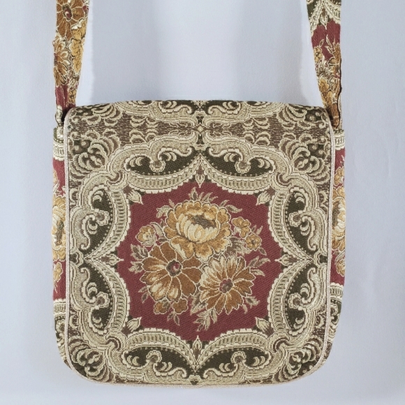 EUC Floral Tapestry Batik Shoulder Handbag - Picture 5 of 11